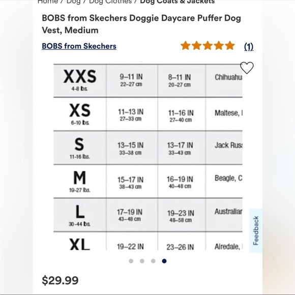 NWOT BOBS from Skechers Doggie Daycare Puffer Dog Vest Reversible Pet Vest XS - Picture 10 of 11